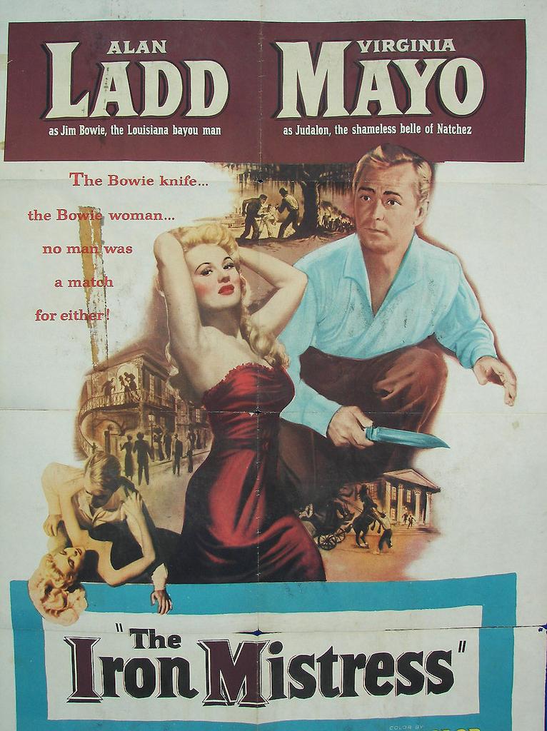 1952 Alan Ladd & Virginia Mayo Movie Poster~Iron Mistress 1952 Alan Ladd & Virginia Mayo Movie Poster~Iron Mistress