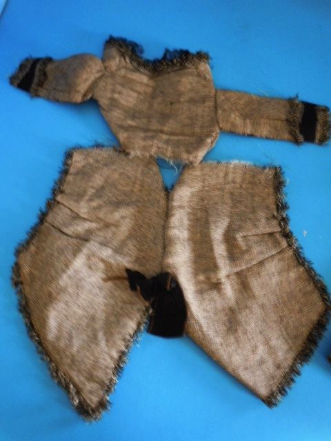Antique Black & Tan Wool Costume Outfit for a (M) French Fashion Doll Antique Black & Tan Wool Costume Outfit for a (M) French Fashion Doll