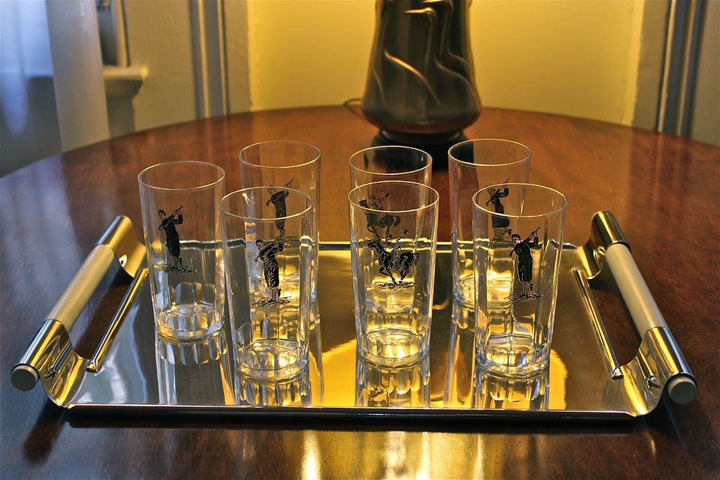 Art Deco Highball Glasses Set of 7 Art Deco Highball Glasses Set of 7