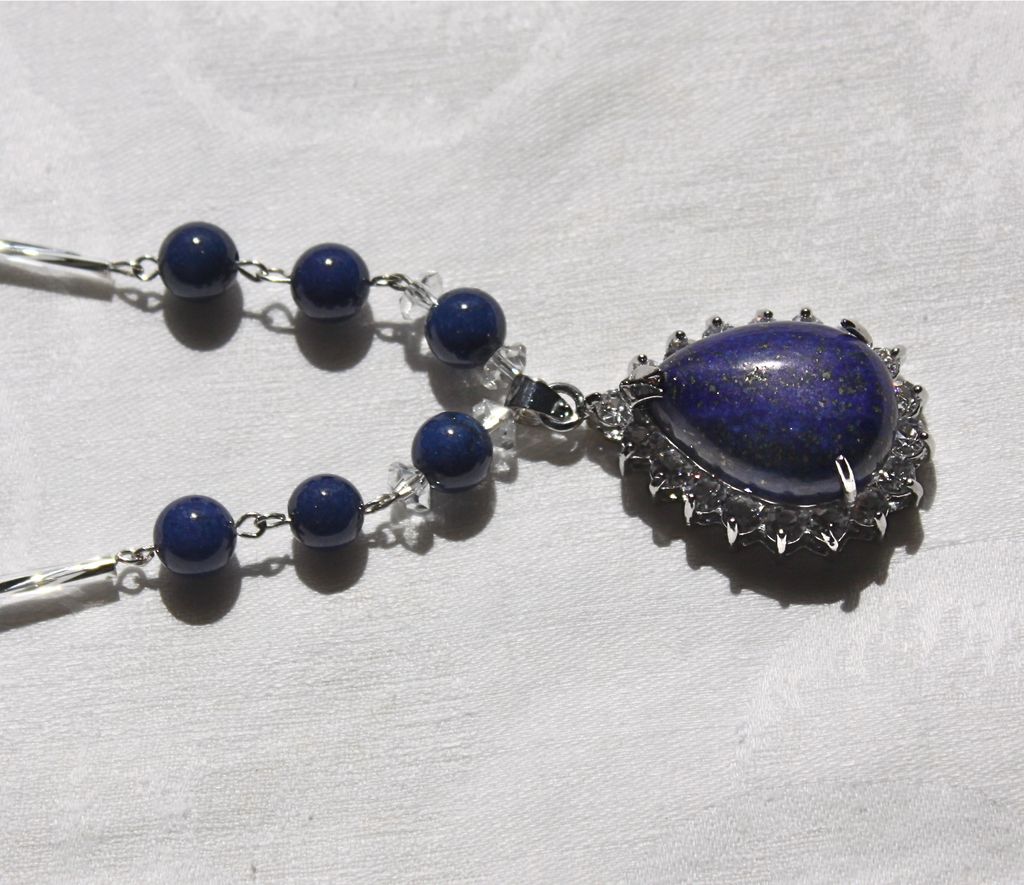 Lapis Lazuli Pendant Choker Length Necklace Lapis Lazuli Pendant Choker Length Necklace