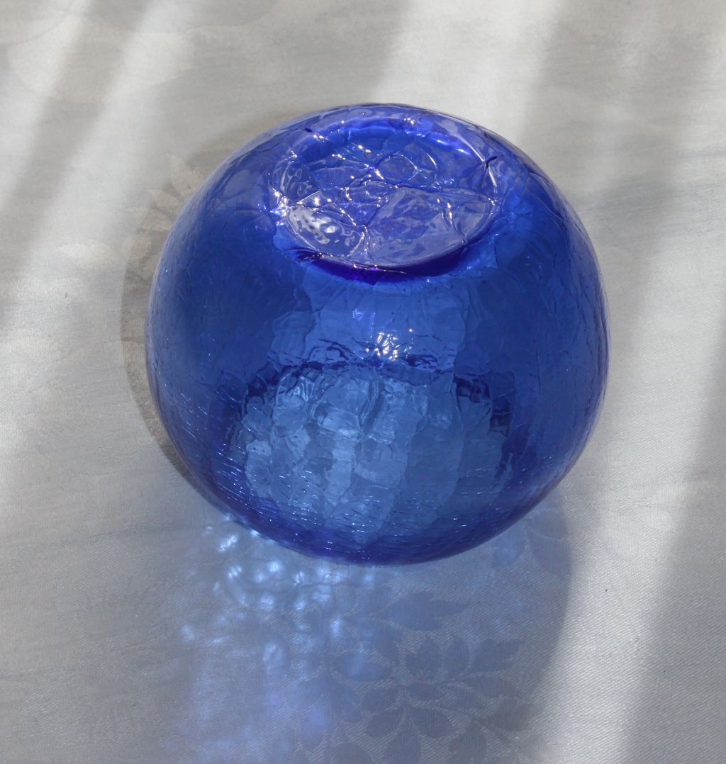 Walter Von Nessen Art Deco Cobalt Blue 4" Ball Vase for Heisey Glass Walter Von Nessen Art Deco Cobalt Blue 4" Ball Vase for Heisey Glass