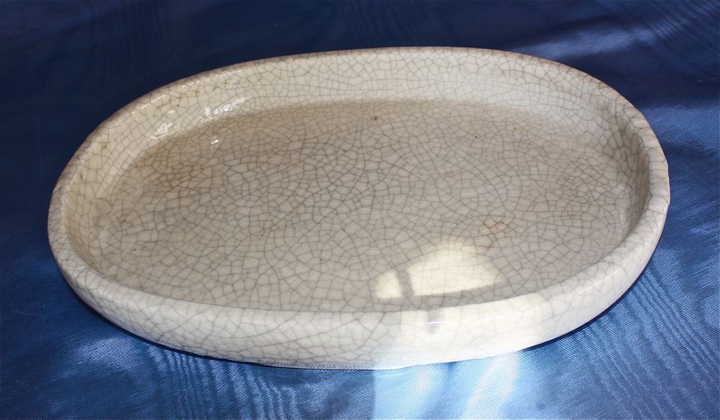 1930's Japanese Crackle Glaze Suiban Tray 1930's Japanese Crackle Glaze Suiban Tray