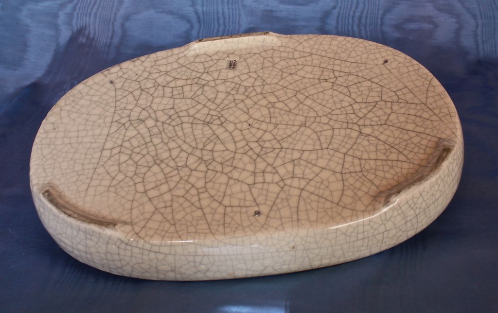 1930's Japanese Crackle Glaze Suiban Tray 1930's Japanese Crackle Glaze Suiban Tray