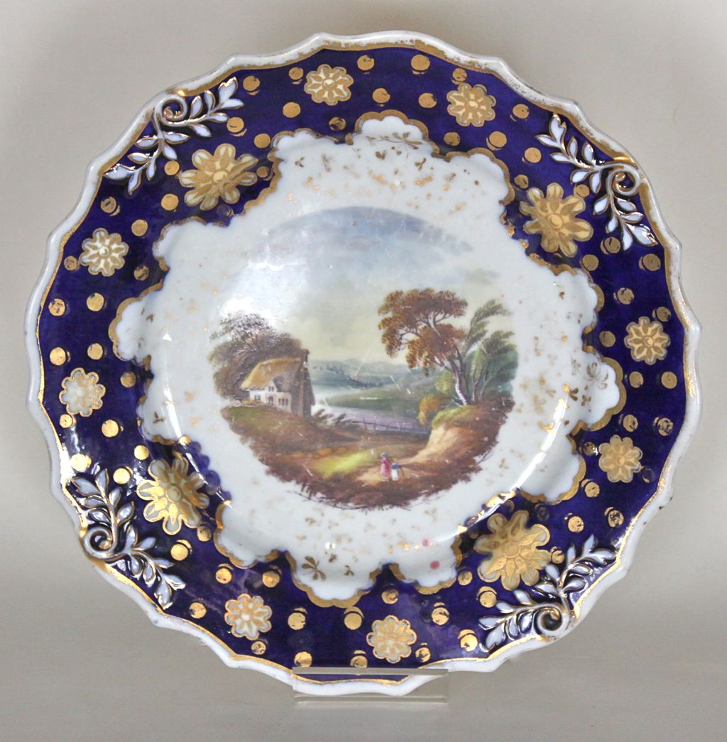 Pair of Mid-19th Century Unmarked Ridgeway Cabinet Plates Pair of Mid-19th Century Unmarked Ridgeway Cabinet Plates