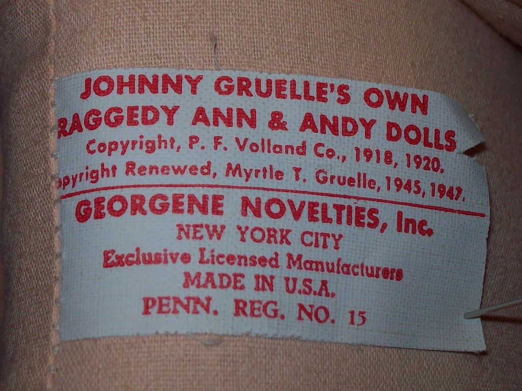 1950's Vintage Raggedy Ann by Georgene Novelties, Inc. 1950's Vintage Raggedy Ann by Georgene Novelties, Inc.
