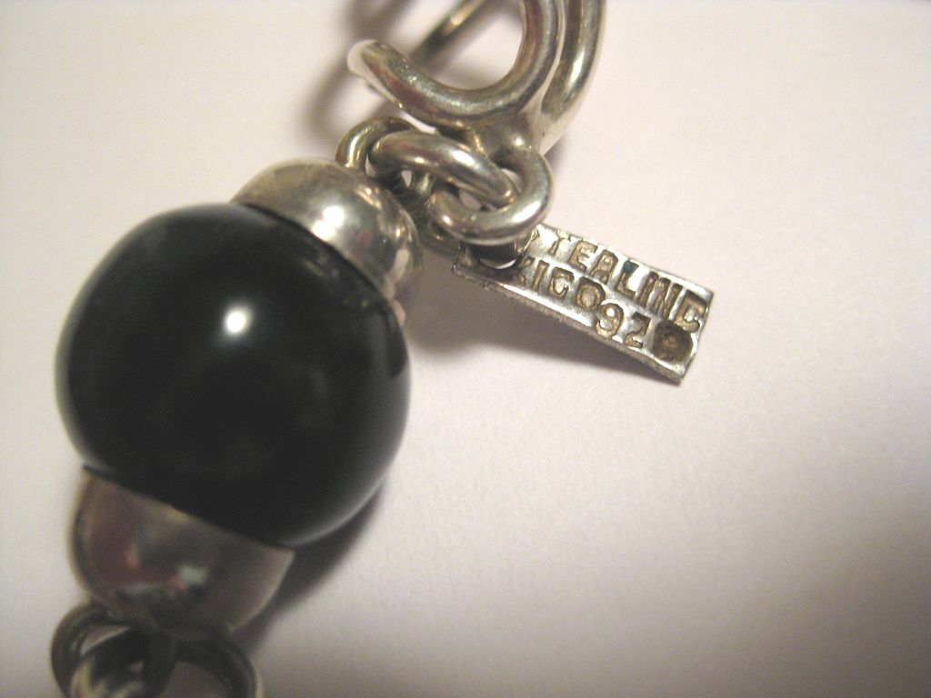 Stunning Sterling and Onyx Chunky 28" Necklace - 86 Grams!! Stunning Sterling and Onyx Chunky 28" Necklace - 86 Grams!!