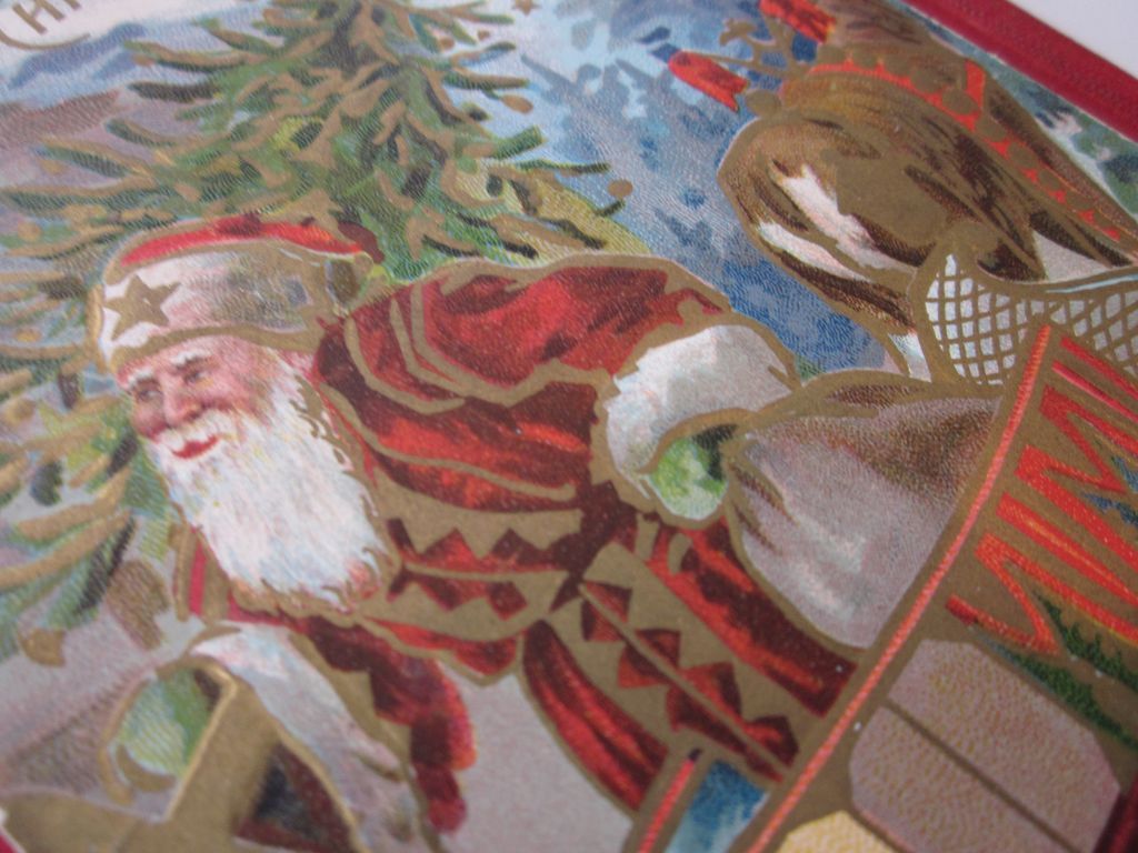 Vintage Santa Postcard, Ornate Robe With Star on Cap Vintage Santa Postcard, Ornate Robe With Star on Cap