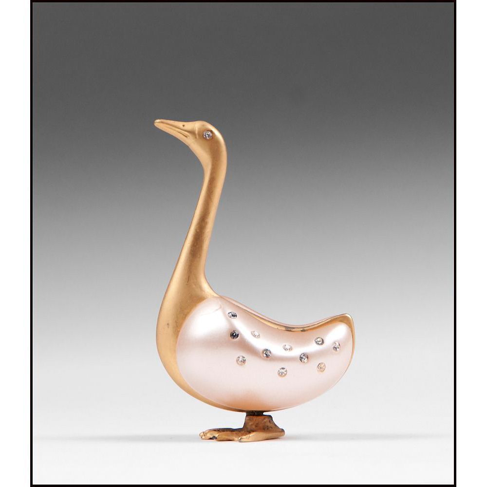 Bronze and Shell Carved Goose Figure Bronze and Shell Carved Goose Figure
