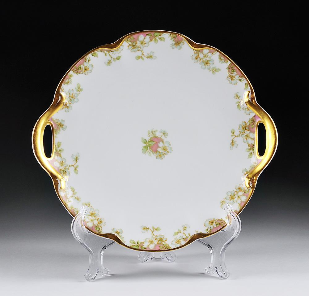 Haviland Cake Plate With Gilded Edge Haviland Cake Plate With Gilded Edge