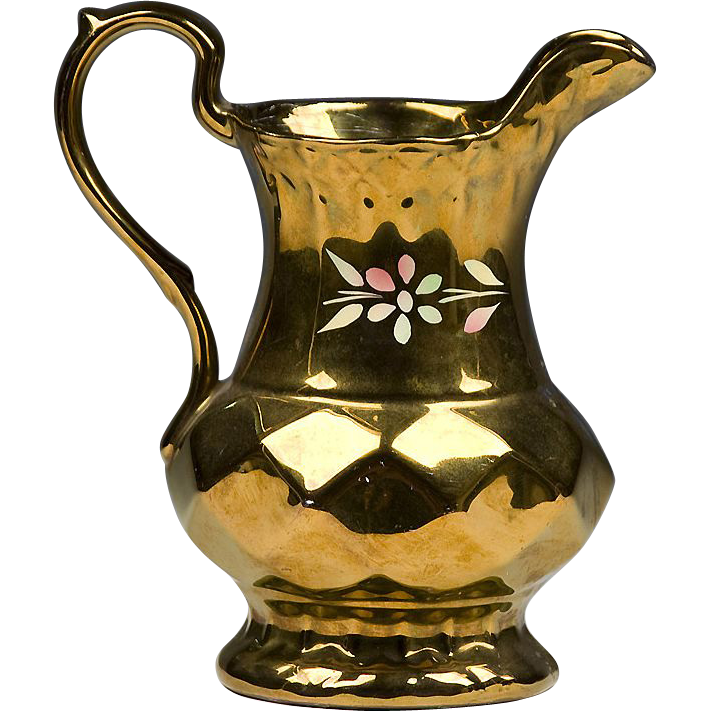Vintage Mid 20th C. Wade Lustre Pitcher With Honeycomb Pattern Vintage Mid 20th C. Wade Lustre Pitcher With Honeycomb Pattern