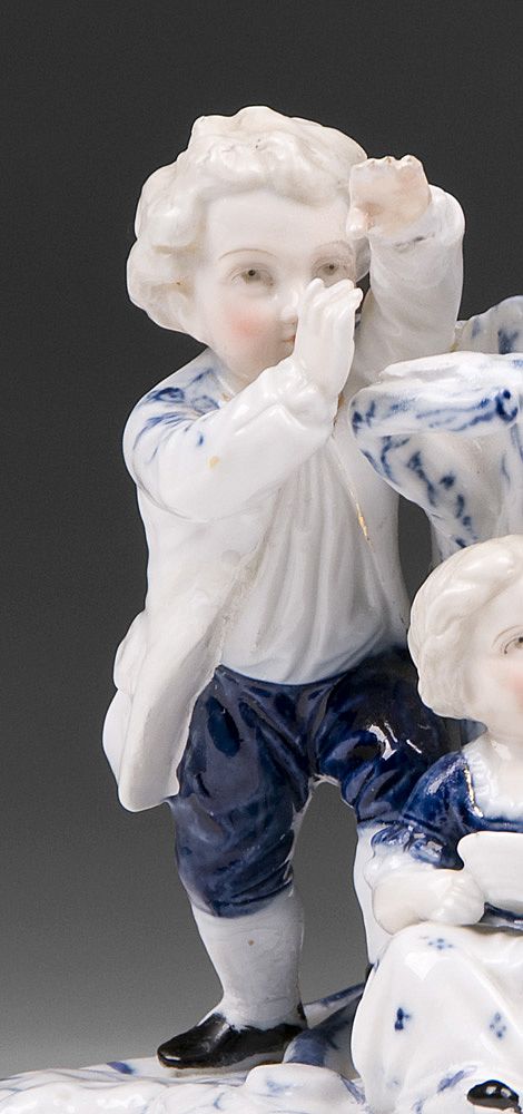 Blue & White German Porcelain Spill Vase, 19th C. Blue & White German Porcelain Spill Vase, 19th C.