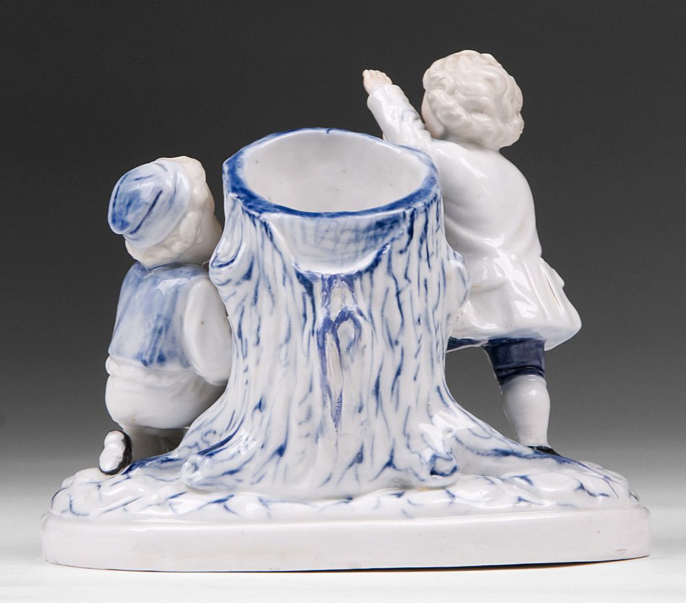 Blue & White German Porcelain Spill Vase, 19th C. Blue & White German Porcelain Spill Vase, 19th C.