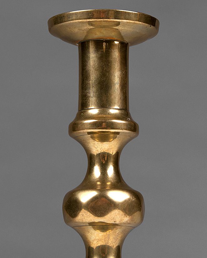 Pr. Of 19th C. Beehive Brass Push Up Candlesticks Pr. Of 19th C. Beehive Brass Push Up Candlesticks