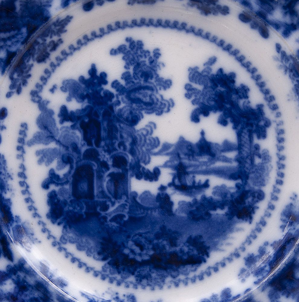 19th C. Flow Blue Staffordshire Pottery Plate 19th C. Flow Blue Staffordshire Pottery Plate