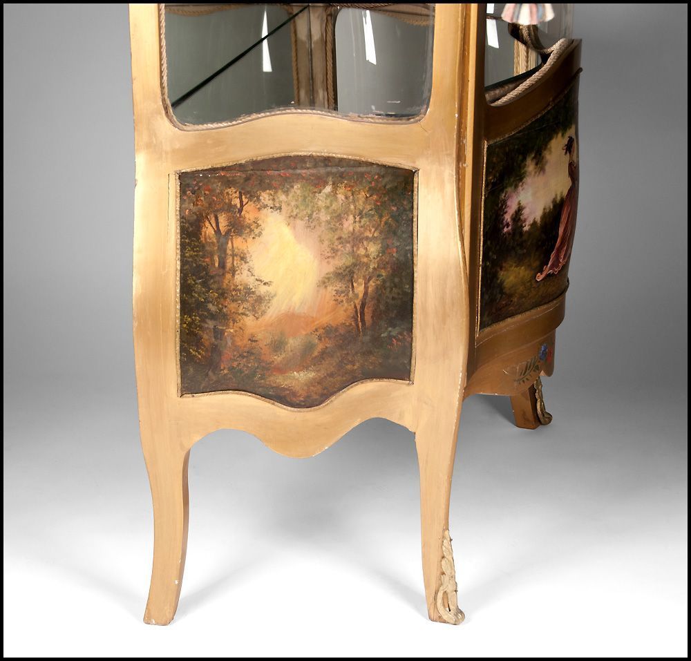 19th C. Vernis Martin Style Vitrine Cabinet 19th C. Vernis Martin Style Vitrine Cabinet