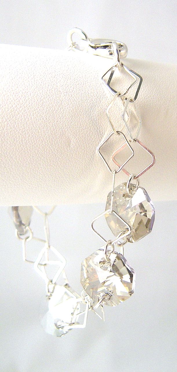 Designs by Ali Sterling Silver with Silver Shade Swarovski Bracelet Designs by Ali Sterling Silver with Silver Shade Swarovski Bracelet