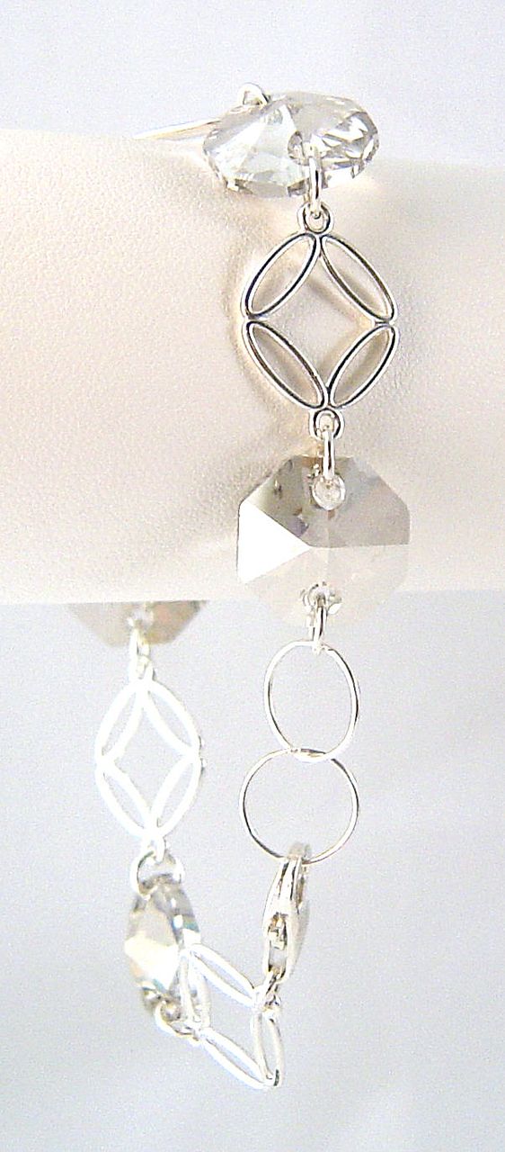 Designs by Ali Sterling Silver Chain and Silver Shade Swarovski Bracelet Designs by Ali Sterling Silver Chain and Silver Shade Swarovski Bracelet