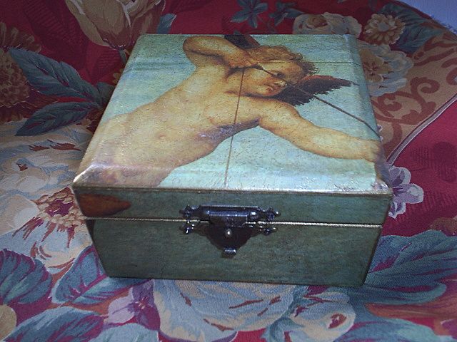 Victorian Style Angels Wooden Box Victorian Style Angels Wooden Box