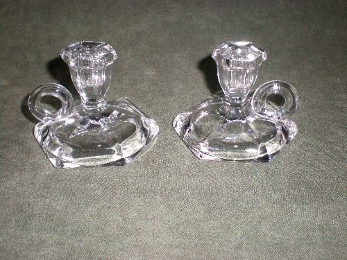 Fabulous Pair Heisey "Jack Be Nimble" Candle Holders Fabulous Pair Heisey "Jack Be Nimble" Candle Holders