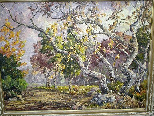 Original California Artist "Margaret Morrish" (1893-1975) Large Trees Oil Painting Original California Artist "Margaret Morrish" (1893-1975) Large Trees Oil Painting