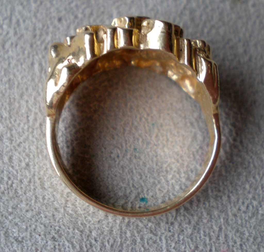 Magnificent 14k Gold Nugget Style Mens Ring Magnificent 14k Gold Nugget Style Mens Ring