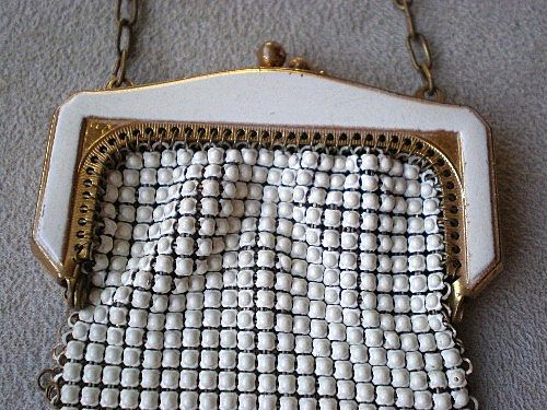 Marvelous Vintage Whiting & Davis Mesh / Enamel Coin Purse Marvelous Vintage Whiting & Davis Mesh / Enamel Coin Purse