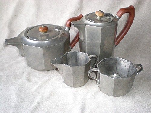 Marvelous "Liberty & Co." Tudric Pewter Tea / Coffee Set Marvelous "Liberty & Co." Tudric Pewter Tea / Coffee Set