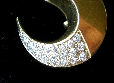 Gorgeous Pair 14k Gold Diamond Crescent Earrings Gorgeous Pair 14k Gold Diamond Crescent Earrings