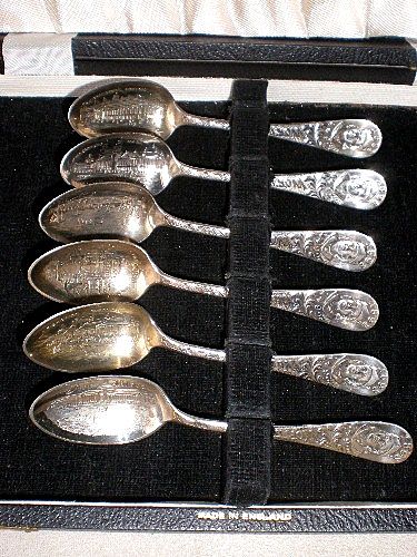 Fabulous Boxed Set Columbia Exposition Souvenir Spoons Fabulous Boxed Set Columbia Exposition Souvenir Spoons