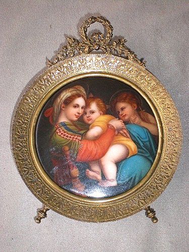 Gorgeous KPM Framed and Painted Plaque - Madonna & Child Gorgeous KPM Framed and Painted Plaque - Madonna & Child