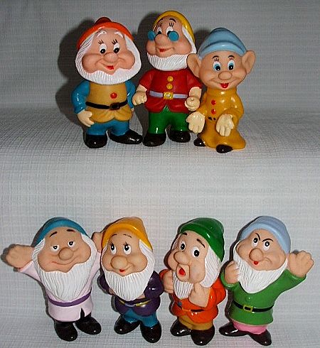 1980's Disney Set Vinyl Seven Dwarfs 1980's Disney Set Vinyl Seven Dwarfs