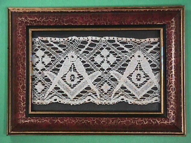 Late 1800s Bobbin Lace with Masonic Emblems Late 1800s Bobbin Lace with Masonic Emblems