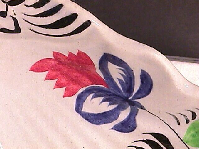 c1845 Gaudy Broad Brush Hand Painted Ironstone Leaf or Relish Dish c1845 Gaudy Broad Brush Hand Painted Ironstone Leaf or Relish Dish