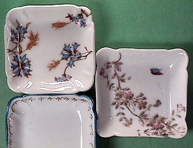 Three Antique Haviland Limoges Porcelain Butter Pats c1868, c1888, and c1889 Three Antique Haviland Limoges Porcelain Butter Pats c1868, c1888, and c1889