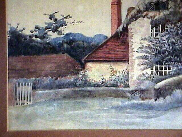 c1900 Watercolor English Country Scenic Old Farm House, signed Ruby Hucker (artist) c1900 Watercolor English Country Scenic Old Farm House, signed Ruby Hucker (artist)