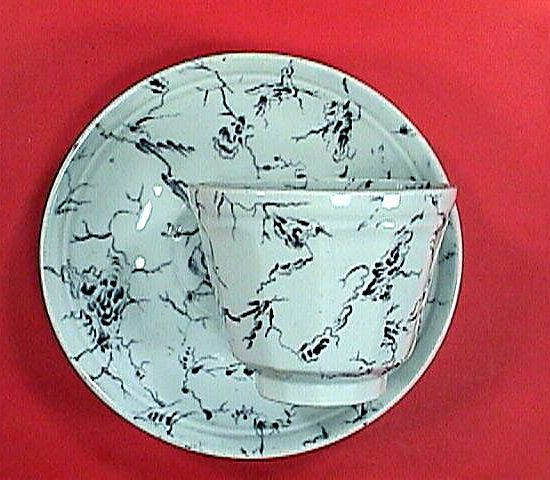 c1850 Marbled Ironstone Tea Cup & Saucer by J. Wedge Wood c1850 Marbled Ironstone Tea Cup & Saucer by J. Wedge Wood