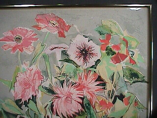 Still Life Potted Flowers (signed print) #132/260 in Matisse-style Still Life Potted Flowers (signed print) #132/260 in Matisse-style