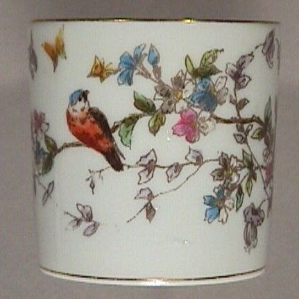 1881-90 Haviland GDM Porcelain Cup & Saucer with Birds, Butterflies, Flowers and burnished gold 1881-90 Haviland GDM Porcelain Cup & Saucer with Birds, Butterflies, Flowers and burnished gold