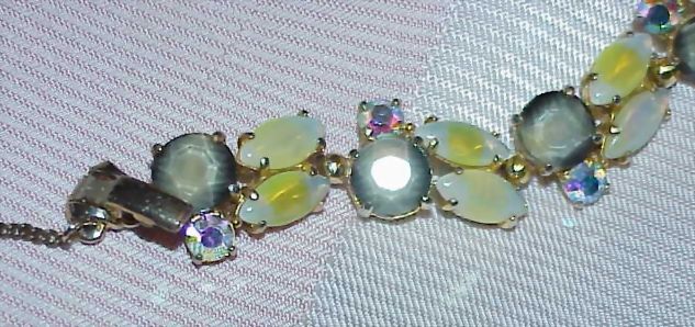 SCHIAPARELLI Givre Glass, Moon Glow, Aurora Borealis Bracelet SCHIAPARELLI Givre Glass, Moon Glow, Aurora Borealis Bracelet
