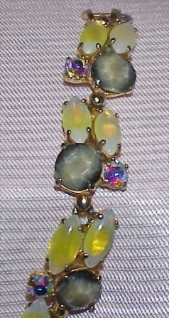 SCHIAPARELLI Givre Glass, Moon Glow, Aurora Borealis Bracelet SCHIAPARELLI Givre Glass, Moon Glow, Aurora Borealis Bracelet