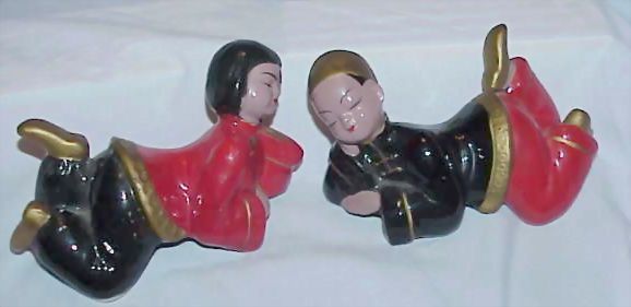 Vintage Japan Book End Shelf Hugger Figurines Vintage Japan Book End Shelf Hugger Figurines