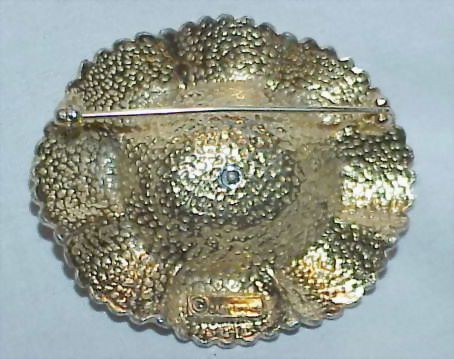 CASTLECRAFT Cobalt Blue Enamel Gold Tone Brooch CASTLECRAFT Cobalt Blue Enamel Gold Tone Brooch