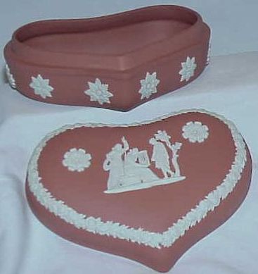 Terracotta Wedgwood Heart Shaped Trinket Box Terracotta Wedgwood Heart Shaped Trinket Box