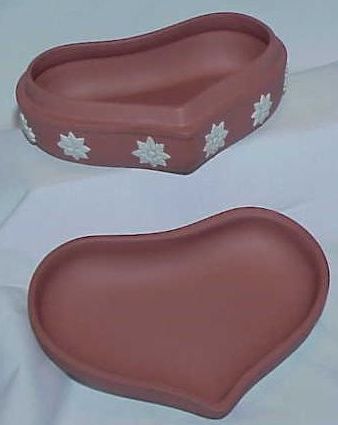 Terracotta Wedgwood Heart Shaped Trinket Box Terracotta Wedgwood Heart Shaped Trinket Box
