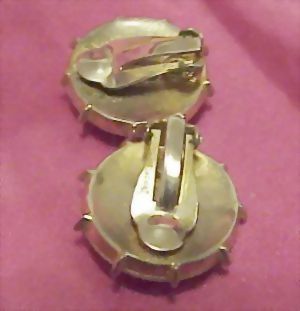 TRIFARI Faux Mabe Pearl Button Style Earrings TRIFARI Faux Mabe Pearl Button Style Earrings