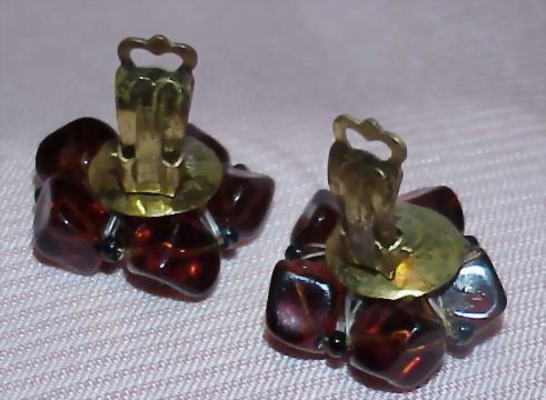"M. I. W. Germany" Glass Bead Earrings "M. I. W. Germany" Glass Bead Earrings