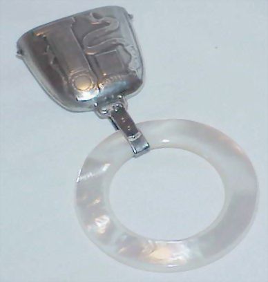 Sterling Silver and Mother-of-Pearl Baby Teething Ring Sterling Silver and Mother-of-Pearl Baby Teething Ring