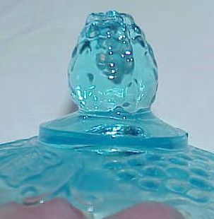 Aqua Blue Depression Glass Grape Design Lidded Pedestal Candy Bowl Aqua Blue Depression Glass Grape Design Lidded Pedestal Candy Bowl