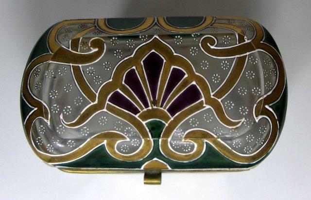 EXTRAORDINARY! Mid 19th C. Moser Art Glass Casket EXTRAORDINARY! Mid 19th C. Moser Art Glass Casket