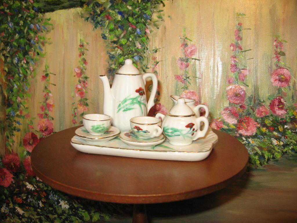 Antique doll tea set from dollkarma7 on Ruby Lane